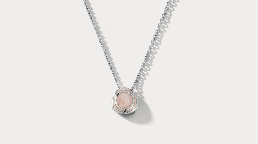 Heartnote White Gold and Pink Ceramic Pendant - Ammrada