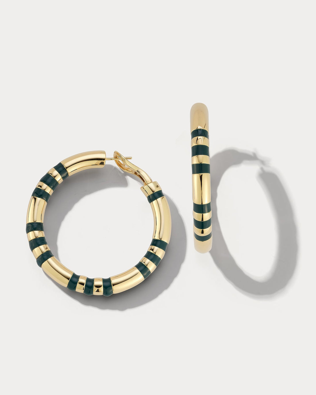 Yellow gold and Enamel Hoops Large - Ammrada