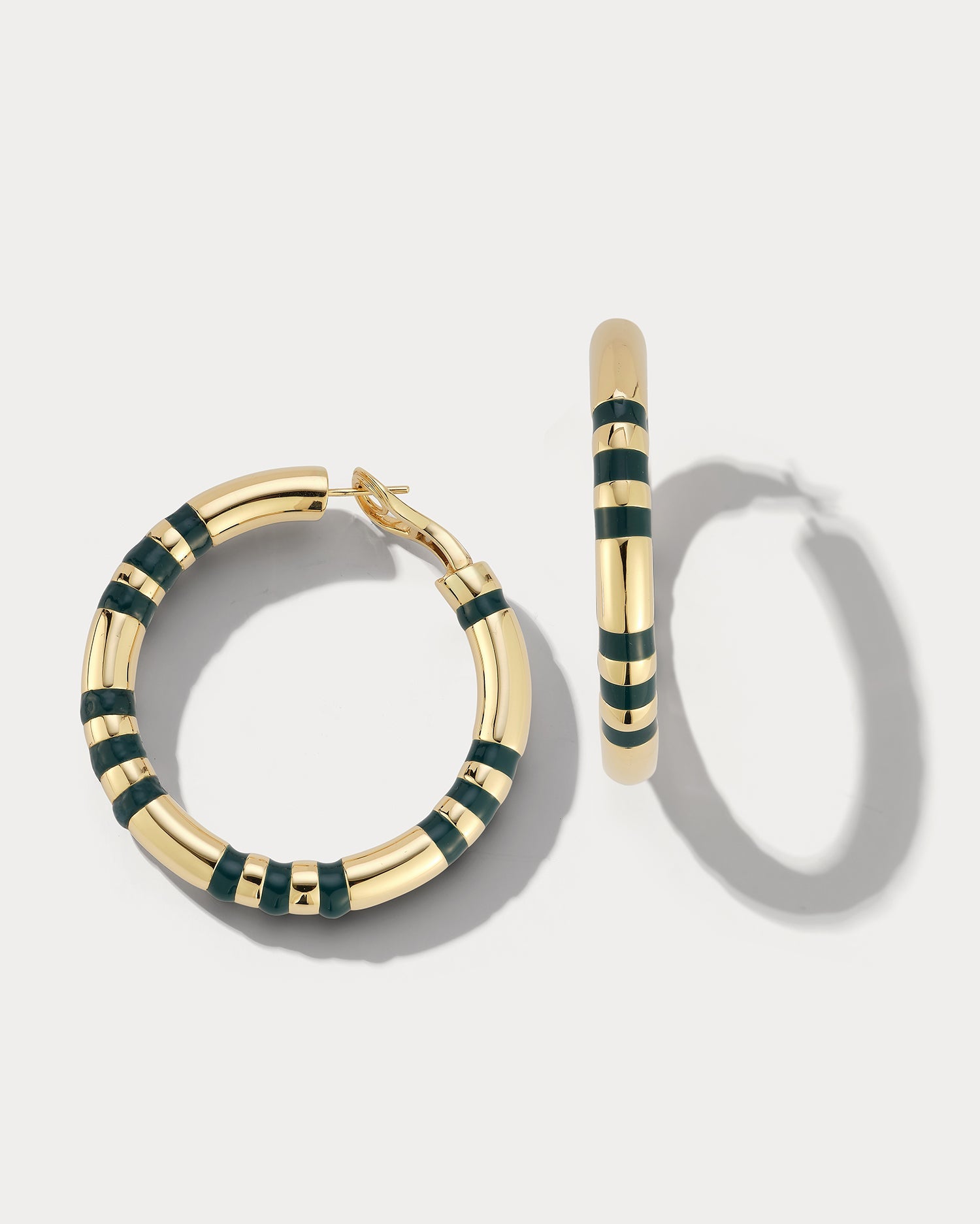 Yellow gold and Enamel Hoops Large - Ammrada