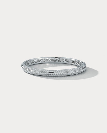 White Gold &amp; Diamond Bangle - Ammrada