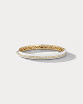 White Ceramic Yellow Gold and Diamond Bangle - Ammrada