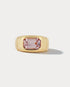 18K Yellow Gold Pinky Ring Set with 4.16ct Pink Spinel - Ammrada