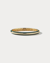 Yellow Gold Teal Ceramic & Diamond Bangle - Ammrada