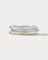 White Ceramic Yellow Gold and Diamond Bangle - Ammrada