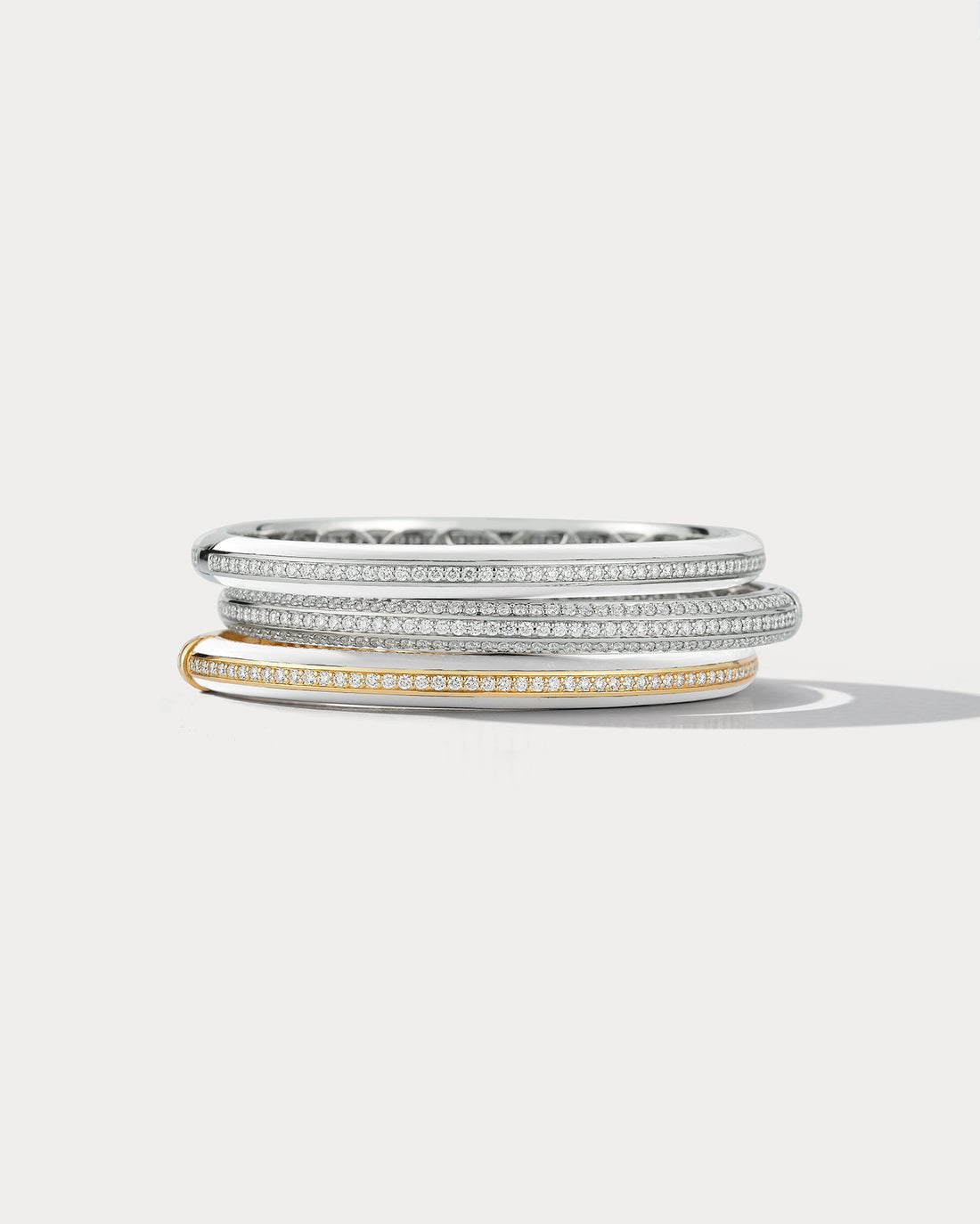 White Gold &amp; Diamond Bangle - Ammrada