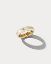 18K Yellow Gold & White Ceramic Ring - Ammrada