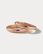 Rose Gold & Pink Sapphire Bangle - Wide - Ammrada