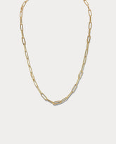 Yellow Gold & Diamond 16 Inch Mixed Link Necklace - Ammrada