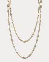 Yellow Gold & Diamond 16 Inch Mixed Link Necklace - Ammrada