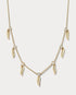 Yellow Gold & Diamond 16 Inch Flame Necklace - Ammrada