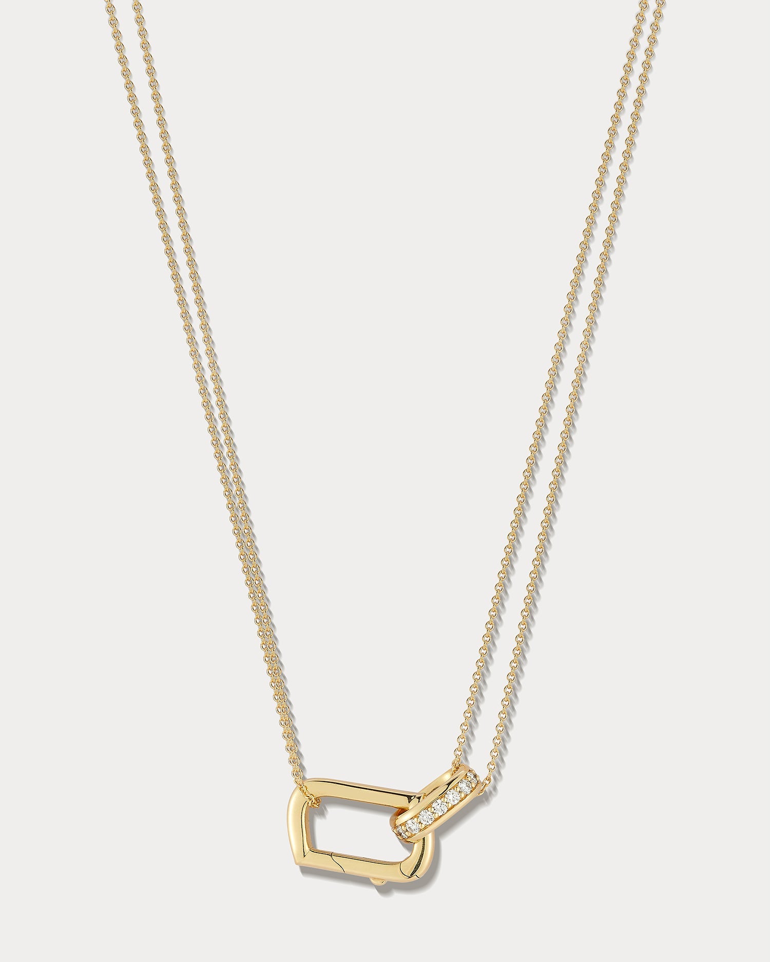 Yellow Gold &amp; Diamond 16 Inch Convertible Locket Necklace - Ammrada