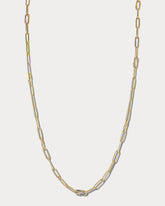 18K Yellow Gold & Diamond 36 Inch Mixed Link Necklace - Ammrada