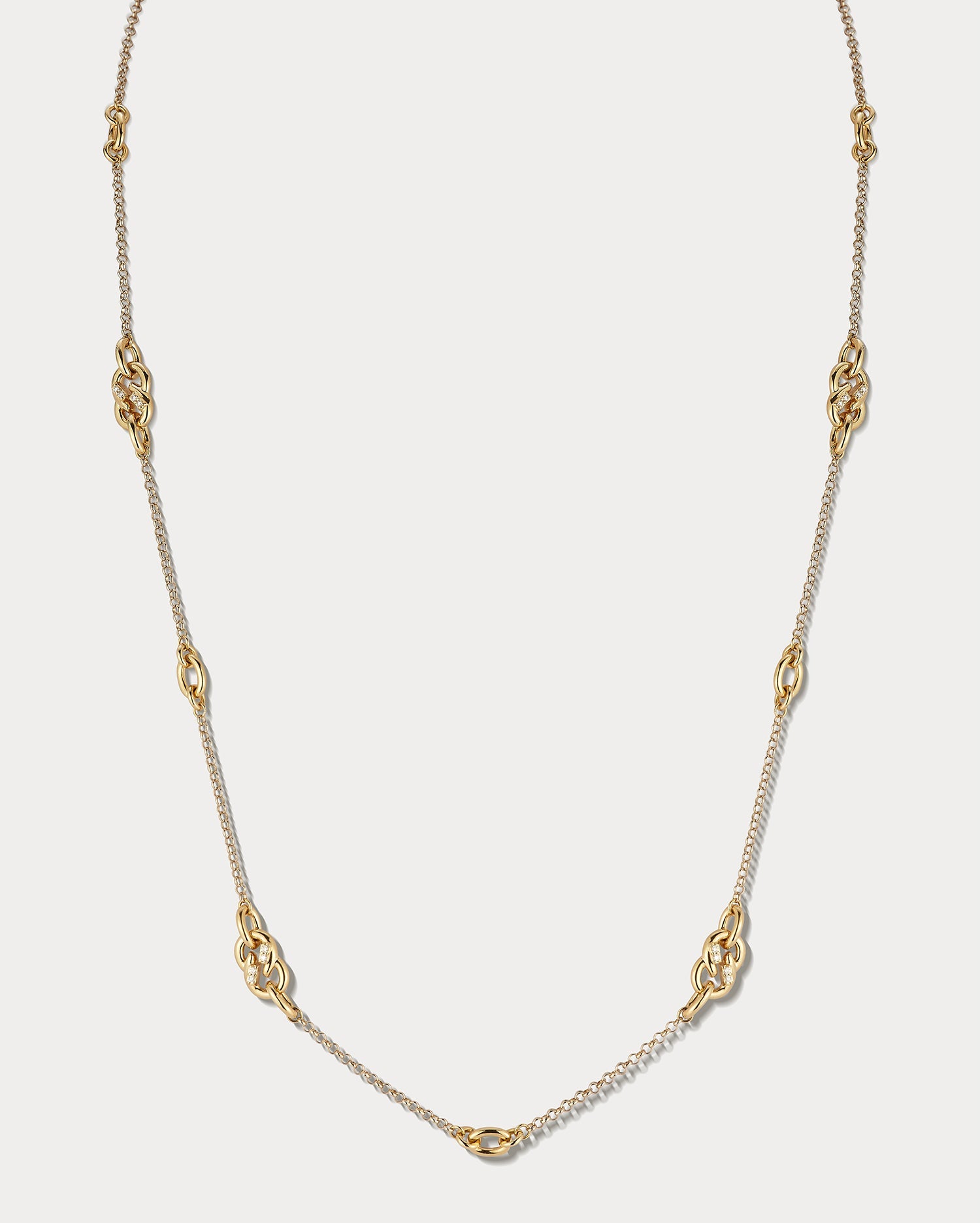 Yellow Gold &amp; Diamond 36 Inch Infinity Necklace - Ammrada