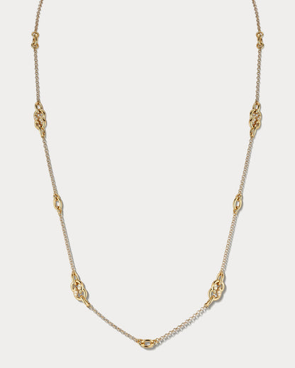 Yellow Gold &amp; Diamond 36 Inch Infinity Necklace - Ammrada