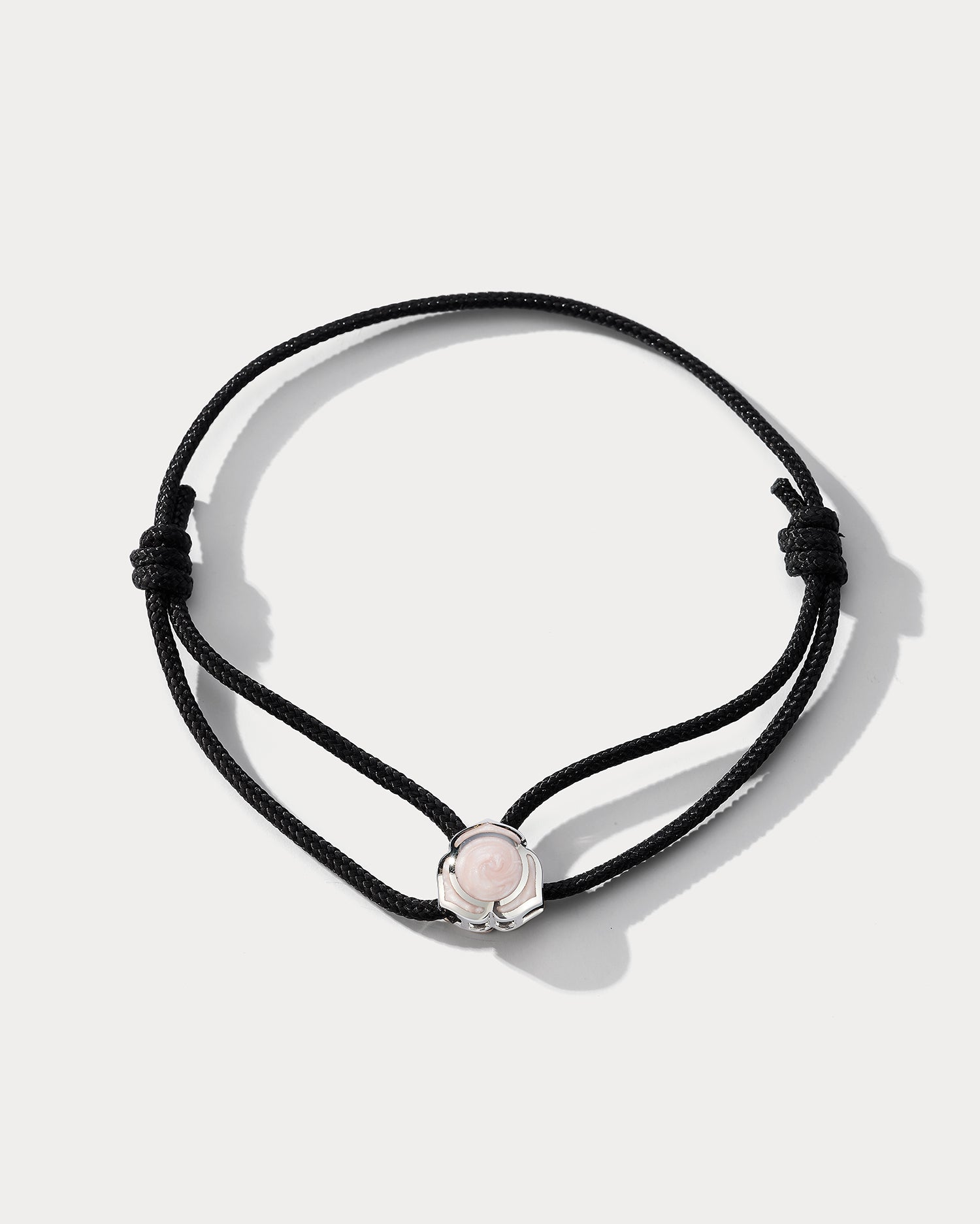 Heart Note White Gold and Pearl Pink Ceramic Bracelet - Ammrada