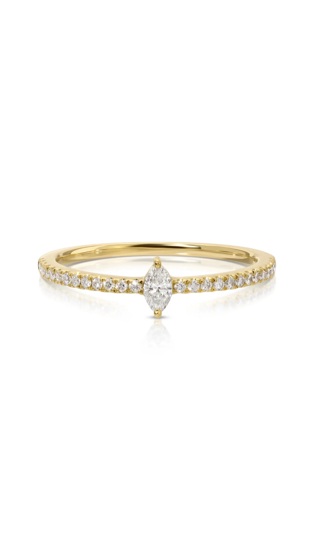 ISA GRUTMAN MARQUIS DIAMOND PAVE RING