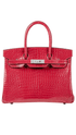 Hermès Birkin 30cm Braise Porosus with Diamond - HauteLuxuryWatches