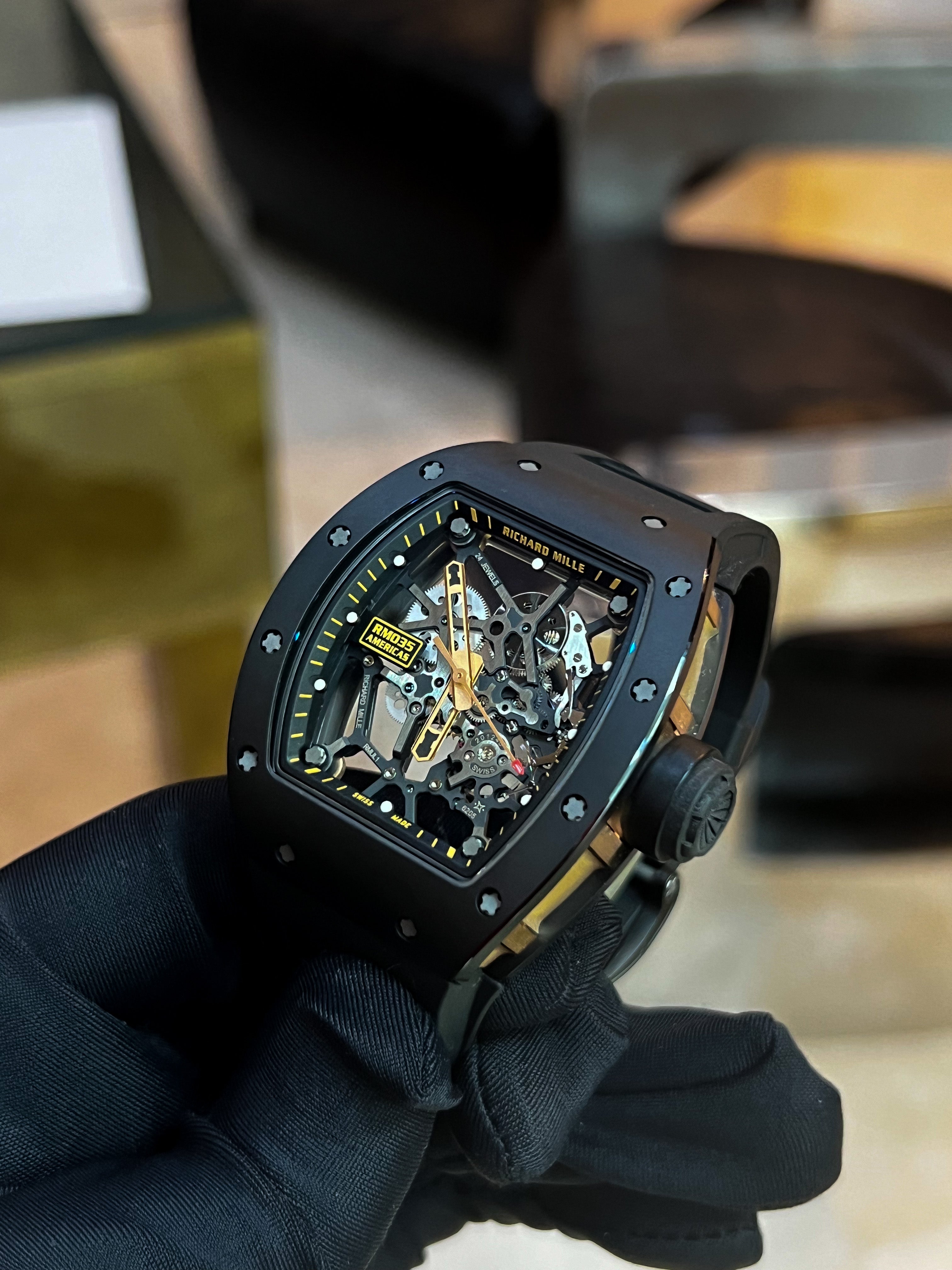 Richard Mille RM035 Americas Black Toro - HauteLuxuryWatches