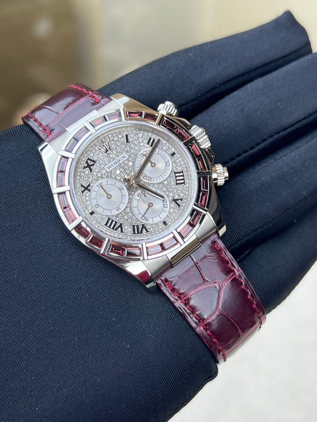 Rolex Daytona Cosmograph Ruby White Gold 116589SALV - HauteLuxuryWatches