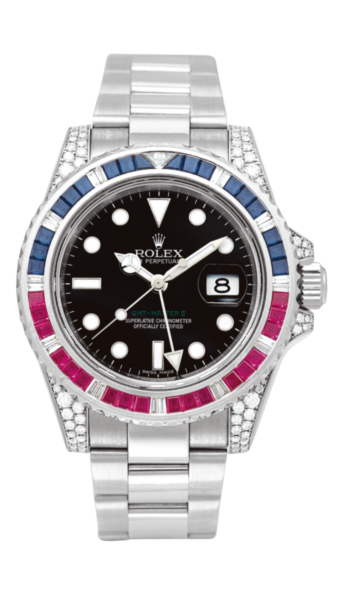 Rolex GMT-Master II White Gold Gem Set 116759SARU - HauteLuxuryWatches