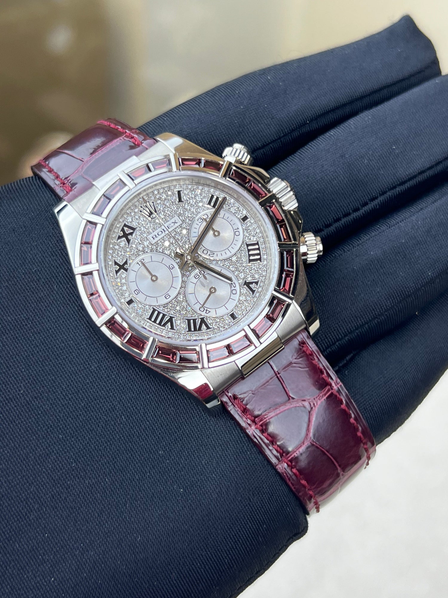 Rolex Daytona Cosmograph Ruby WG 116589SALV - HauteLuxuryWatches